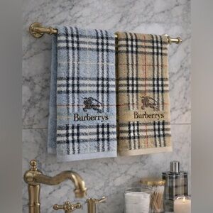 Burberry Checkered Hand Towels - Blue and Tan